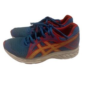 Asics Jolt Running Sneakers Size 3.5 1014A185 - Bright Blue with Red